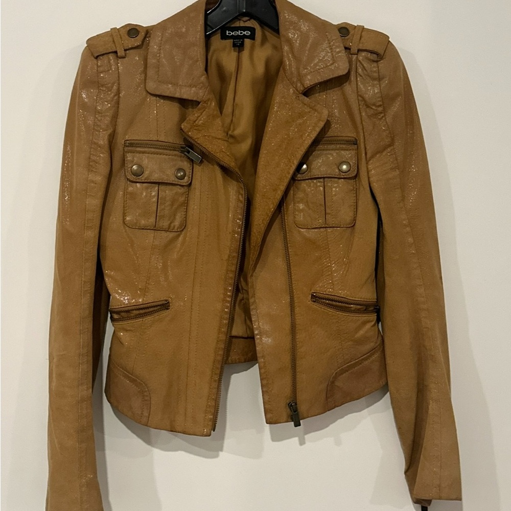 Bebe Tan Leather Jacket